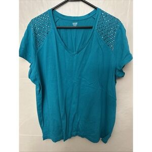 Women's Lot 5 Short Sleeve Tops Green White T Shirts
